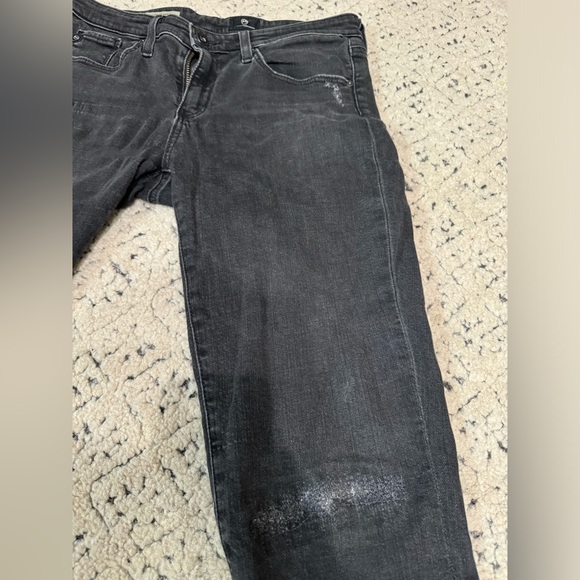 AG Adriano Goldschmied distressed black The Stevie Slim Straight Ankle Jean - Picture 3 of 5